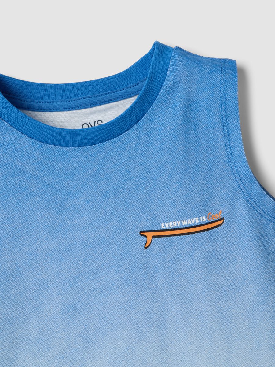 Blue ombr&eacute; pure cotton vest top_3