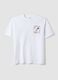 White pure cotton Peanuts print T-shirt, relaxed fit_4