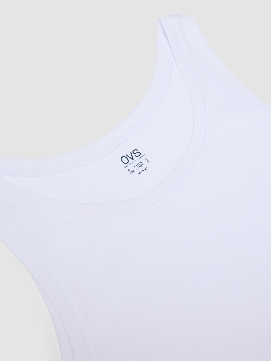 Camiseta de tirantes blanca de algod&oacute;n Supima puro, corte regular_1