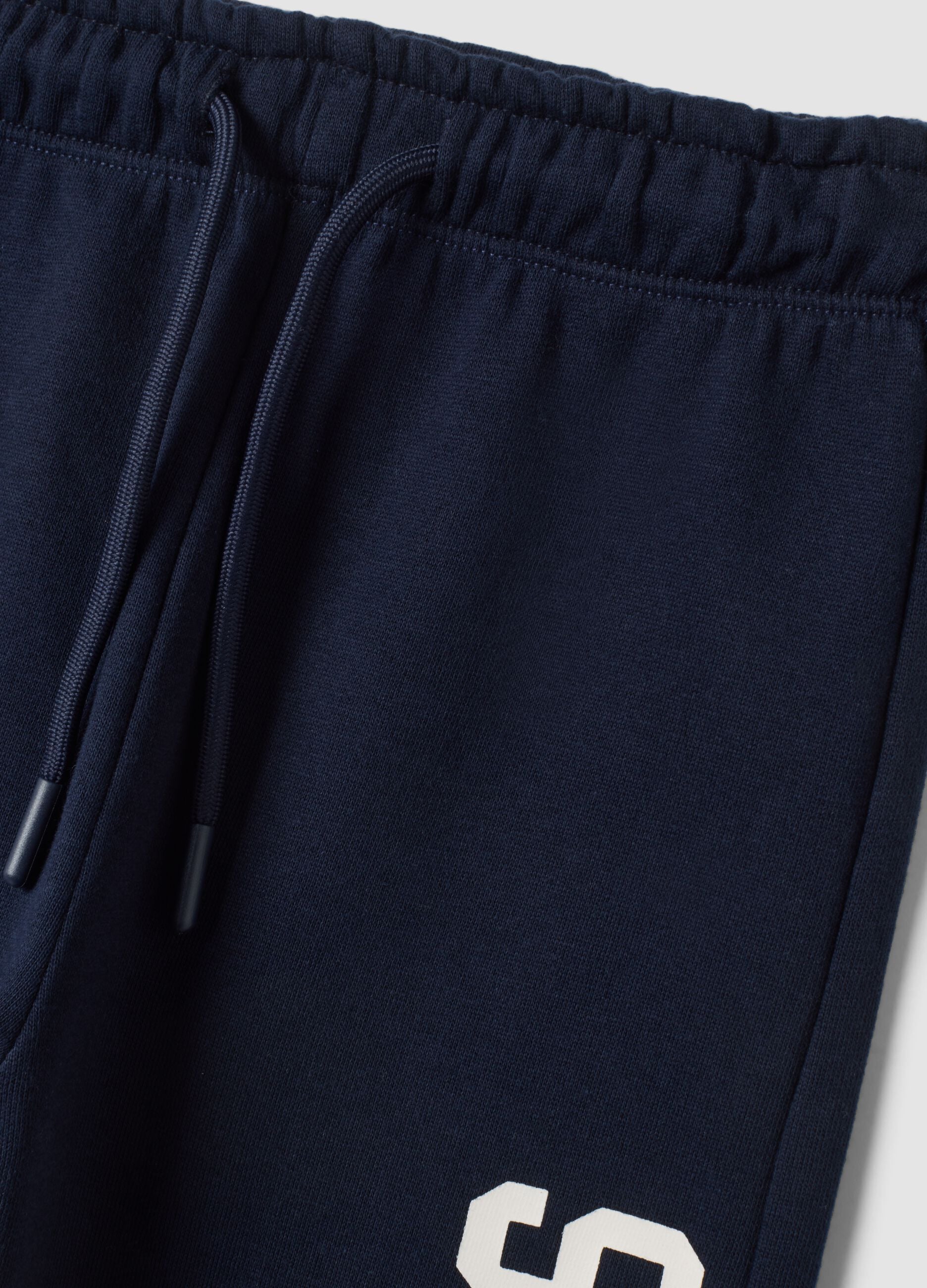 Tuta jogging blu in puro cotone con girocollo
