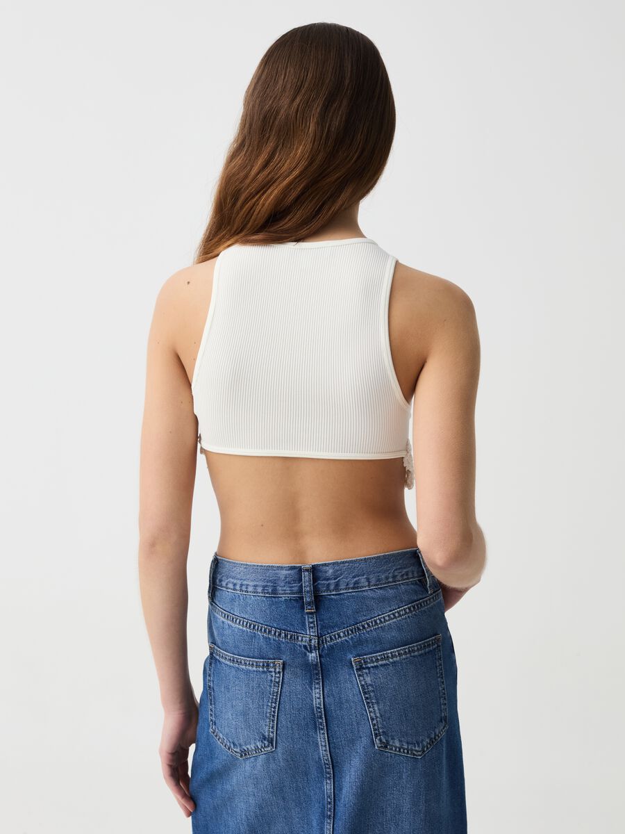 Ribbed crop top with crochet insert_1