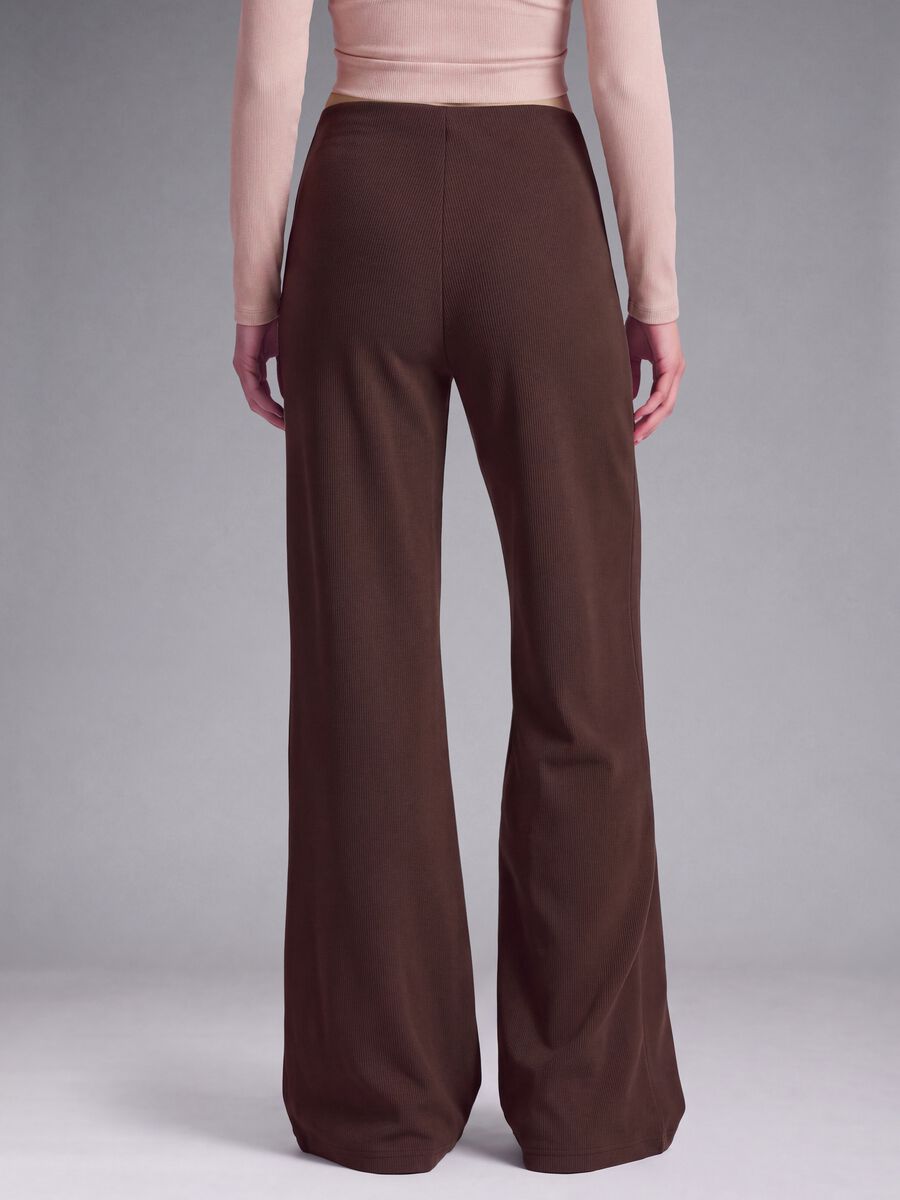 Brown stretch-modal wide-leg trousers ALTAVIA STUDIO_2