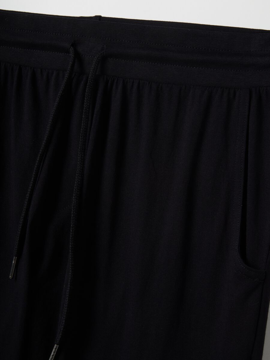Black pure cotton pyjama trousers regular fit_5