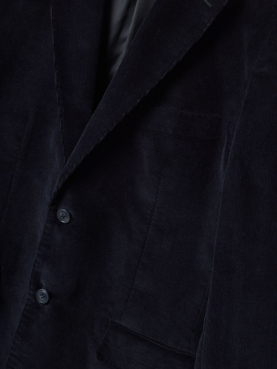Blazer blu navy in puro cotone regular fit_1