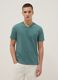 Green pure cotton V-neck regular fit T-shirt_2