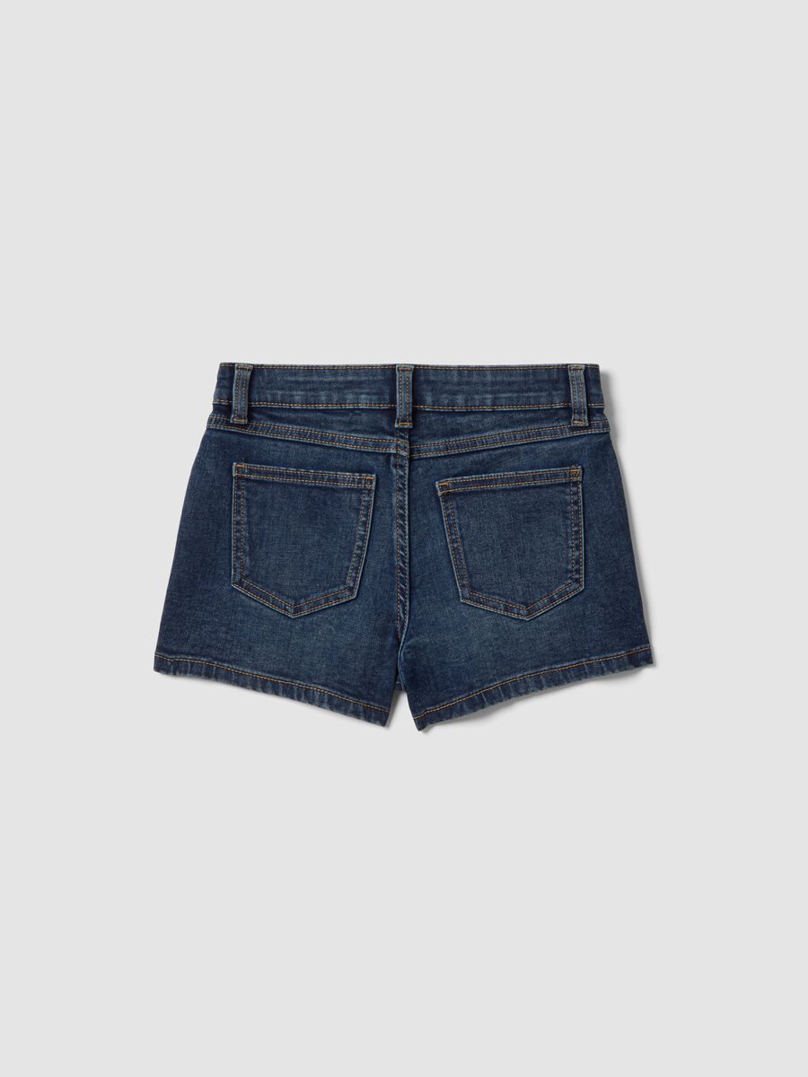 Blaue Denim-Shorts aus elastischem Baumwollmix f&uuml;r M&auml;dchen, Slim Fit_4
