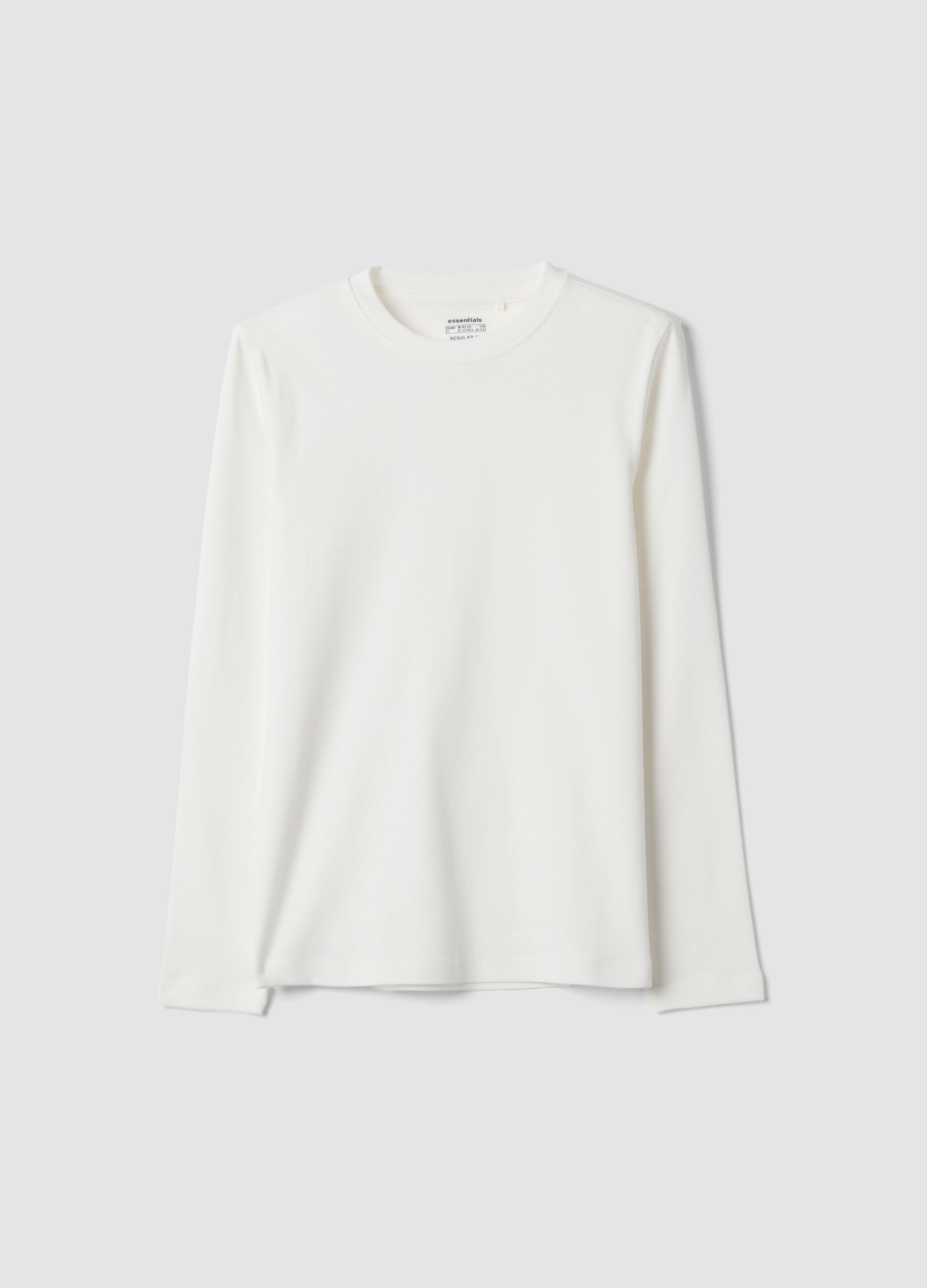 T-Shirt in Optikwei&szlig; mit Rundhalsausschnitt aus reiner Bio-Baumwolle