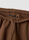Brown cotton-blend shorts with elasticated waistband_5