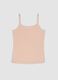 Beige stretchy crew-neck vest top_0
