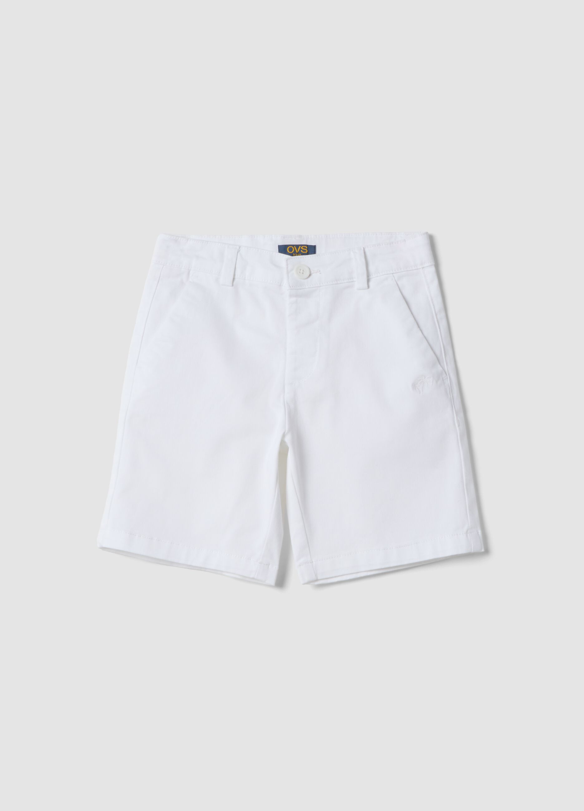 Boys&rsquo; white stretch-cotton chino shorts, regular fit