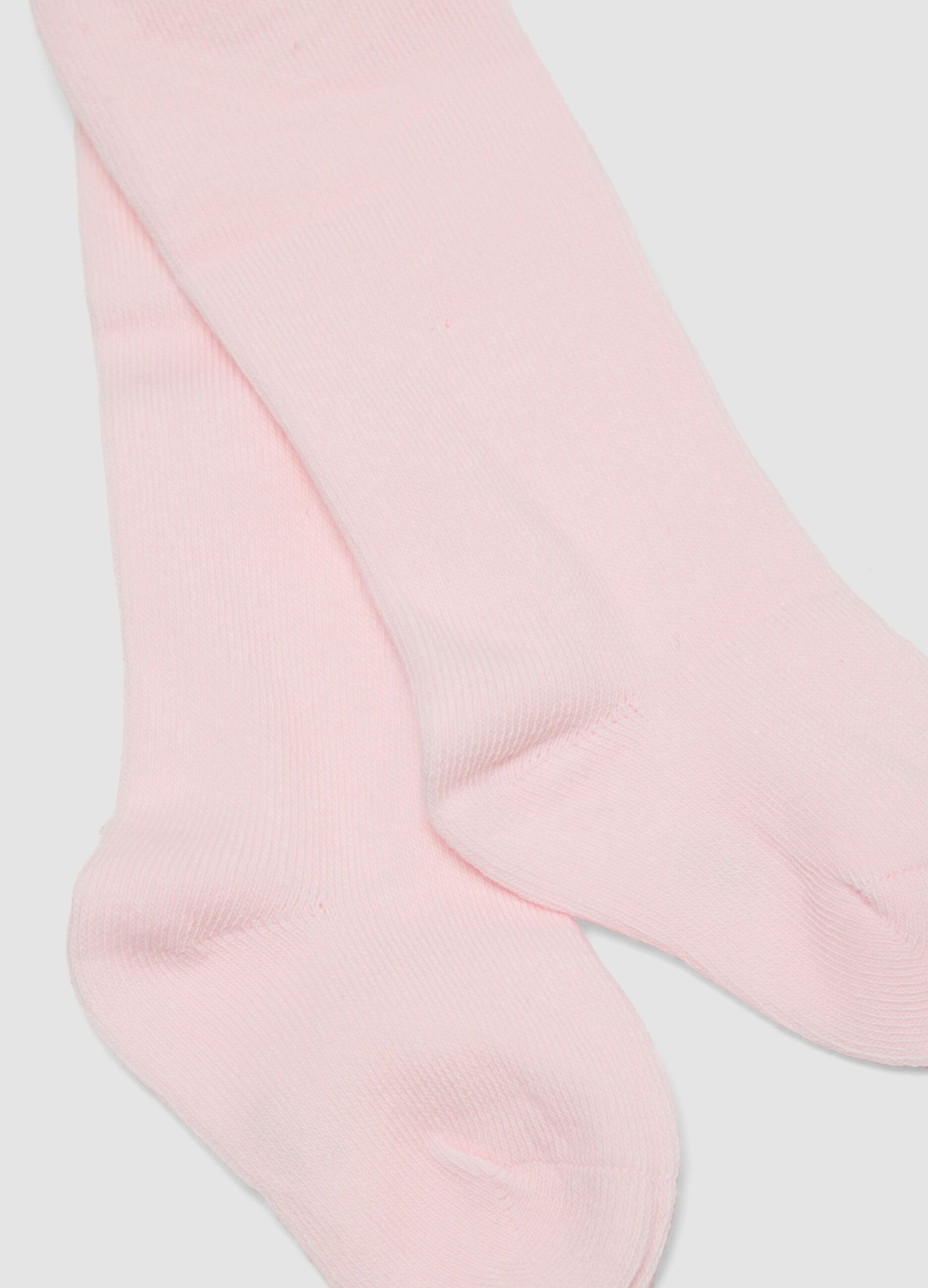 2-pack of pink organic stretch cotton tights