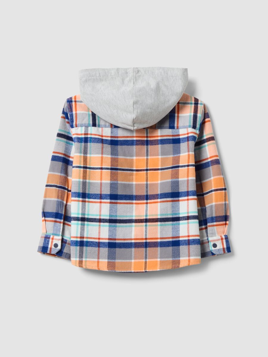 Mehrfarbiges Slim-Fit-Kapuzenhemd aus reiner Baumwolle f&uuml;r Jungen_1