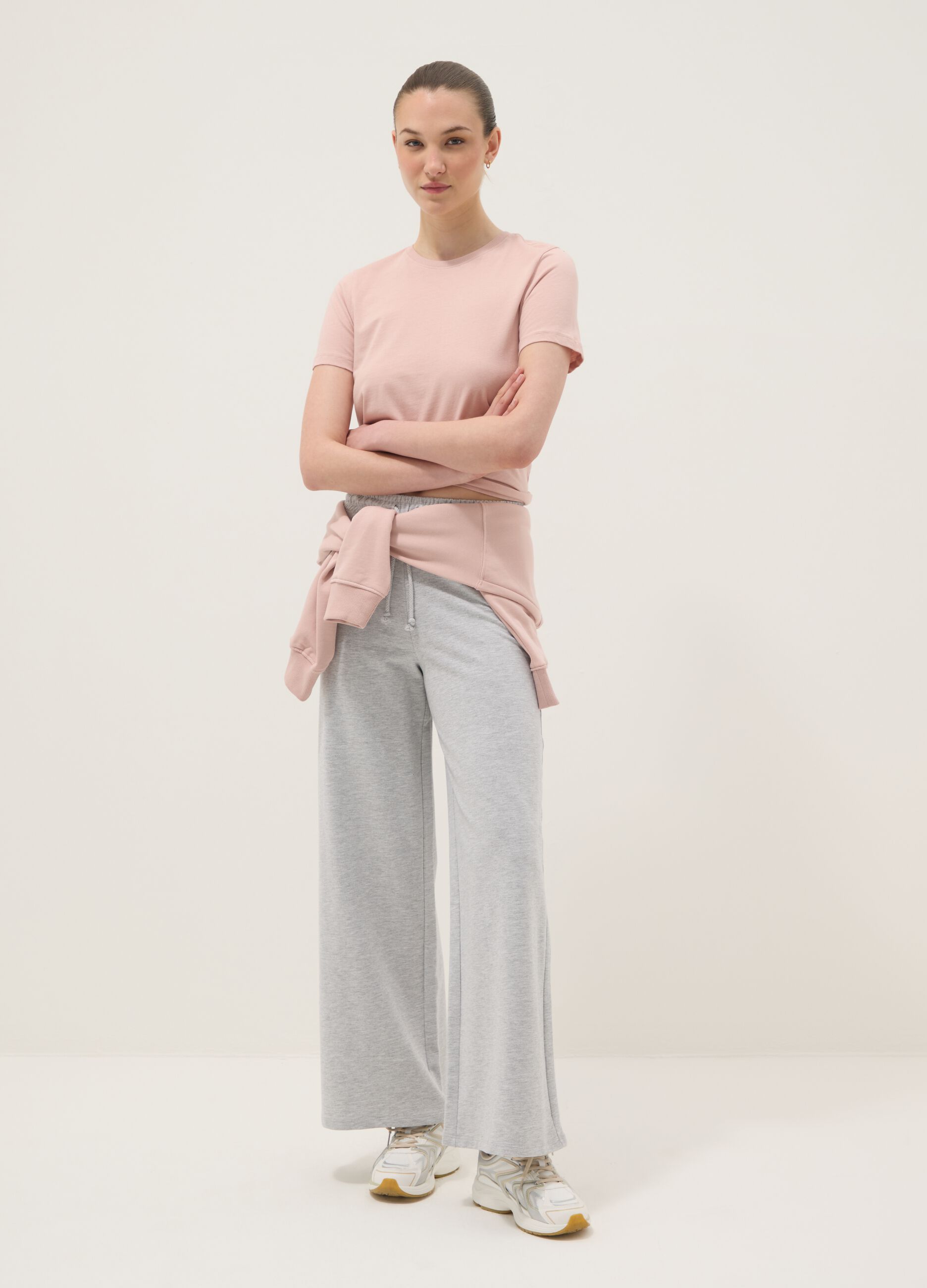 Graue jogger-Hose aus reiner Baumwolle