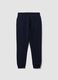 Pantaloni jogger blu in misto cotone regular fit_6