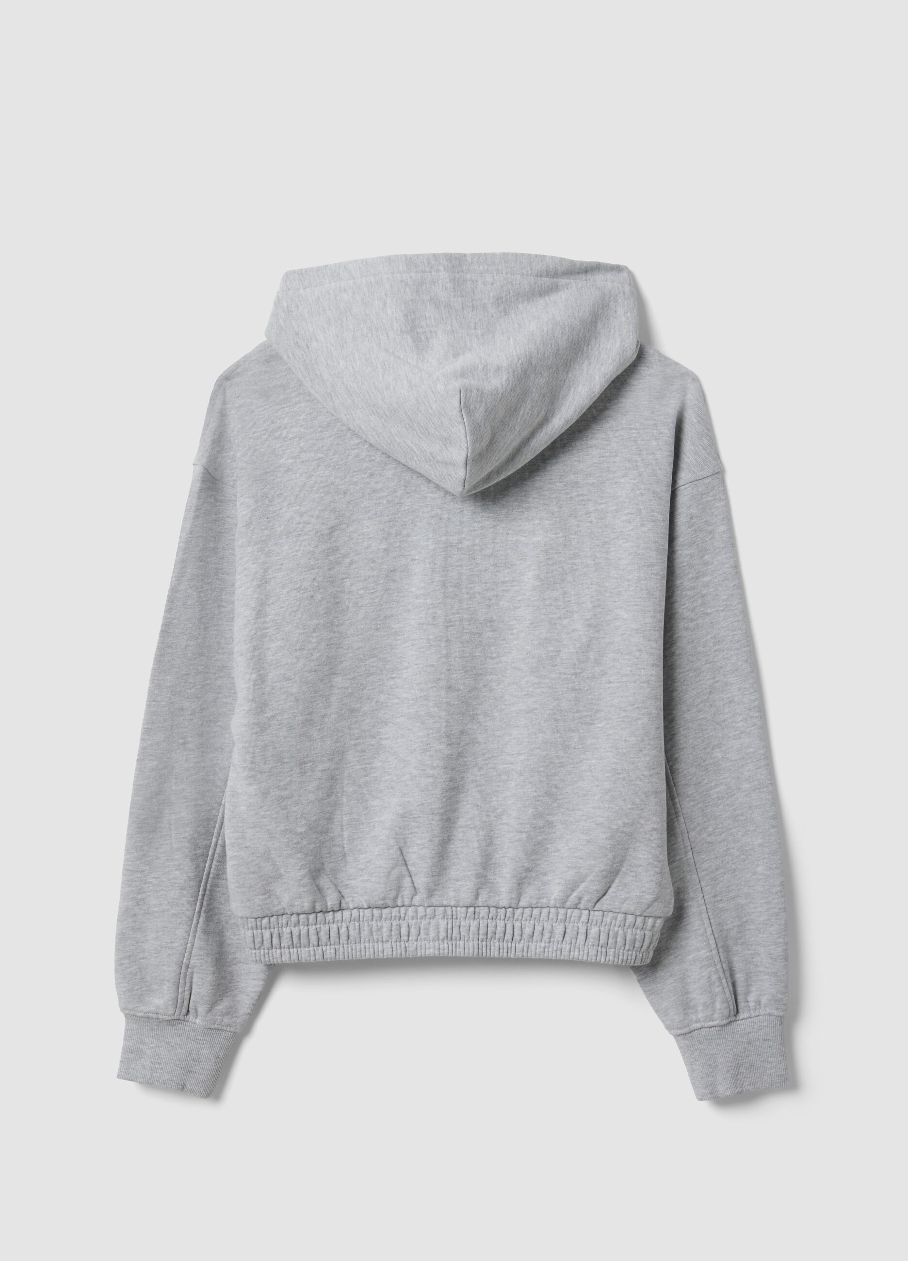 Grey organic cotton hooded sweatshirt