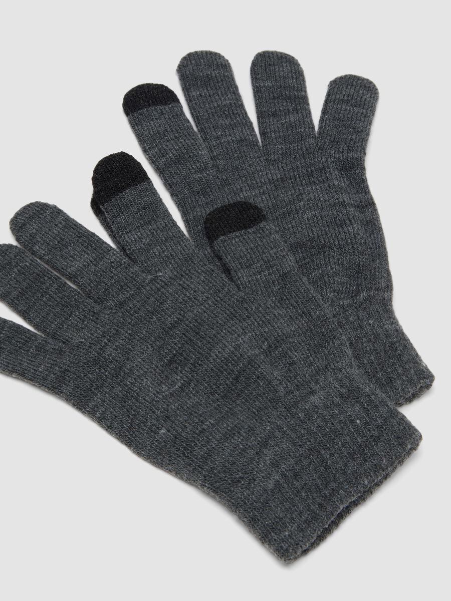 Graue Handschuhe aus Stretchmaterial_2