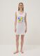 Sleeveless white pure cotton nightdress with print_0