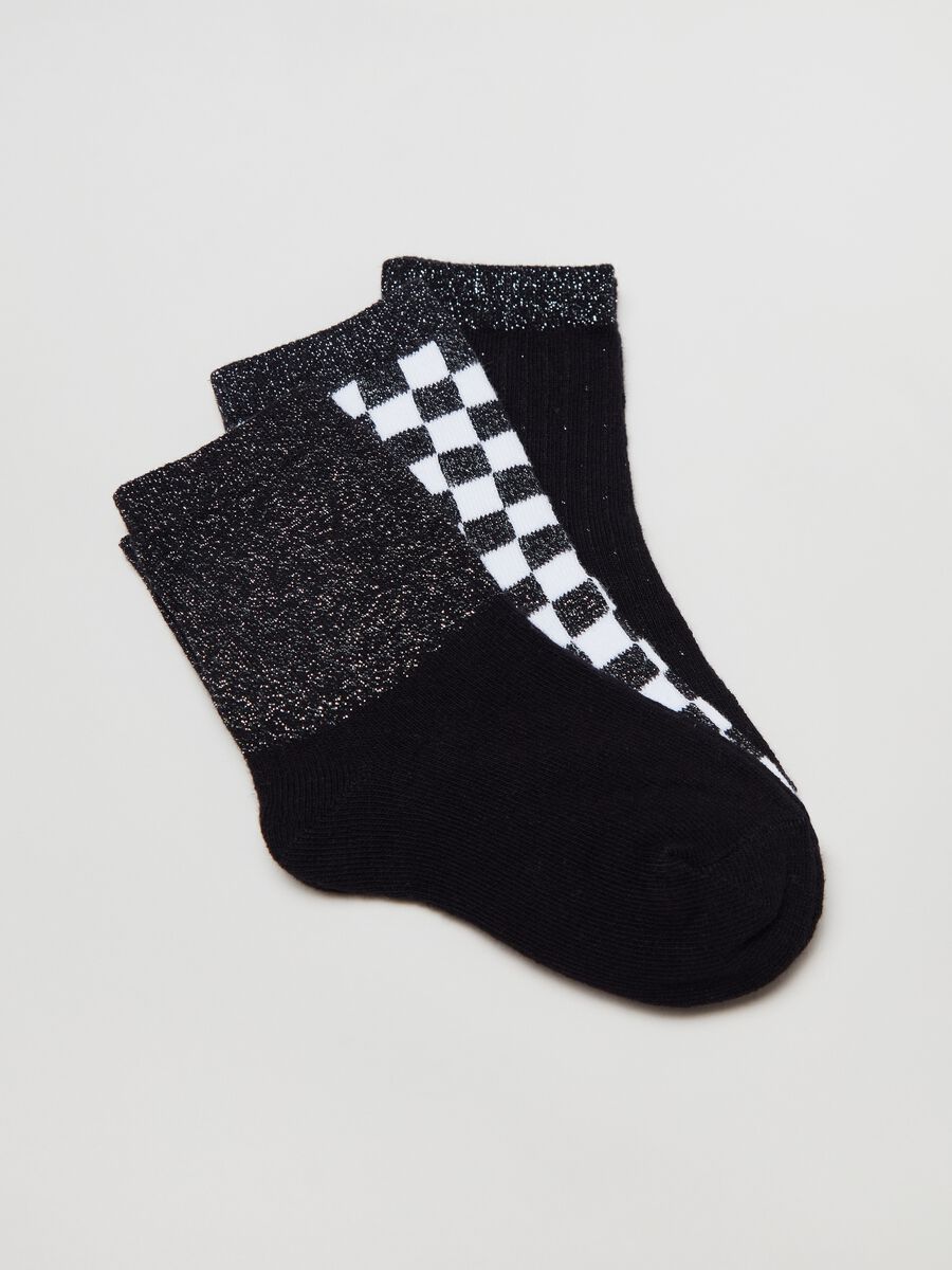 Three-pair pack stretch socks with lurex_2
