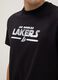 Black pure cotton regular fit t-shirt with Lakers logo_3