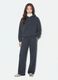 Grauer Hoodie aus Baumwollmix mit Strass, Relaxed Fit_1