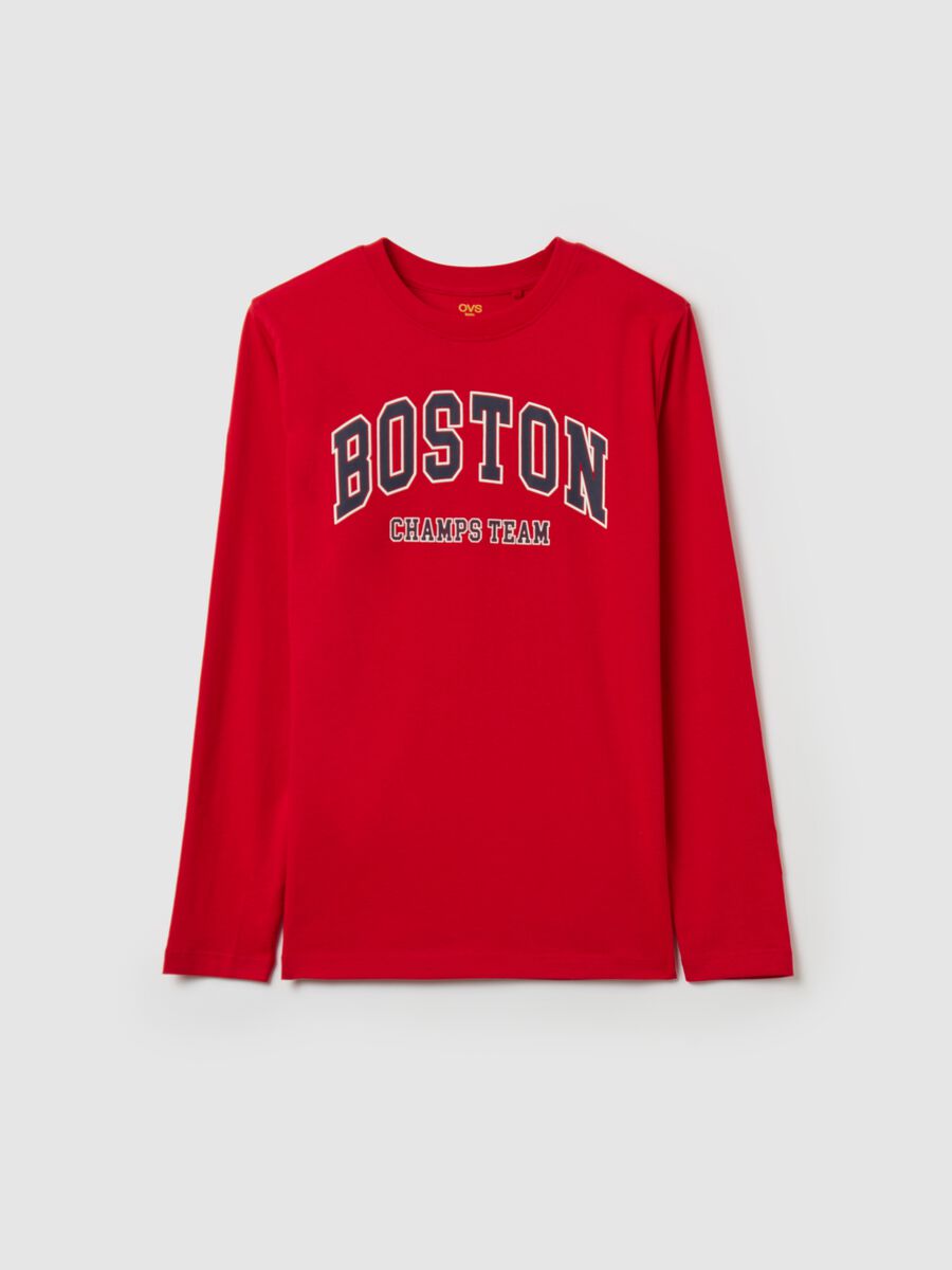 Long-sleeved T-shirt with college print_3