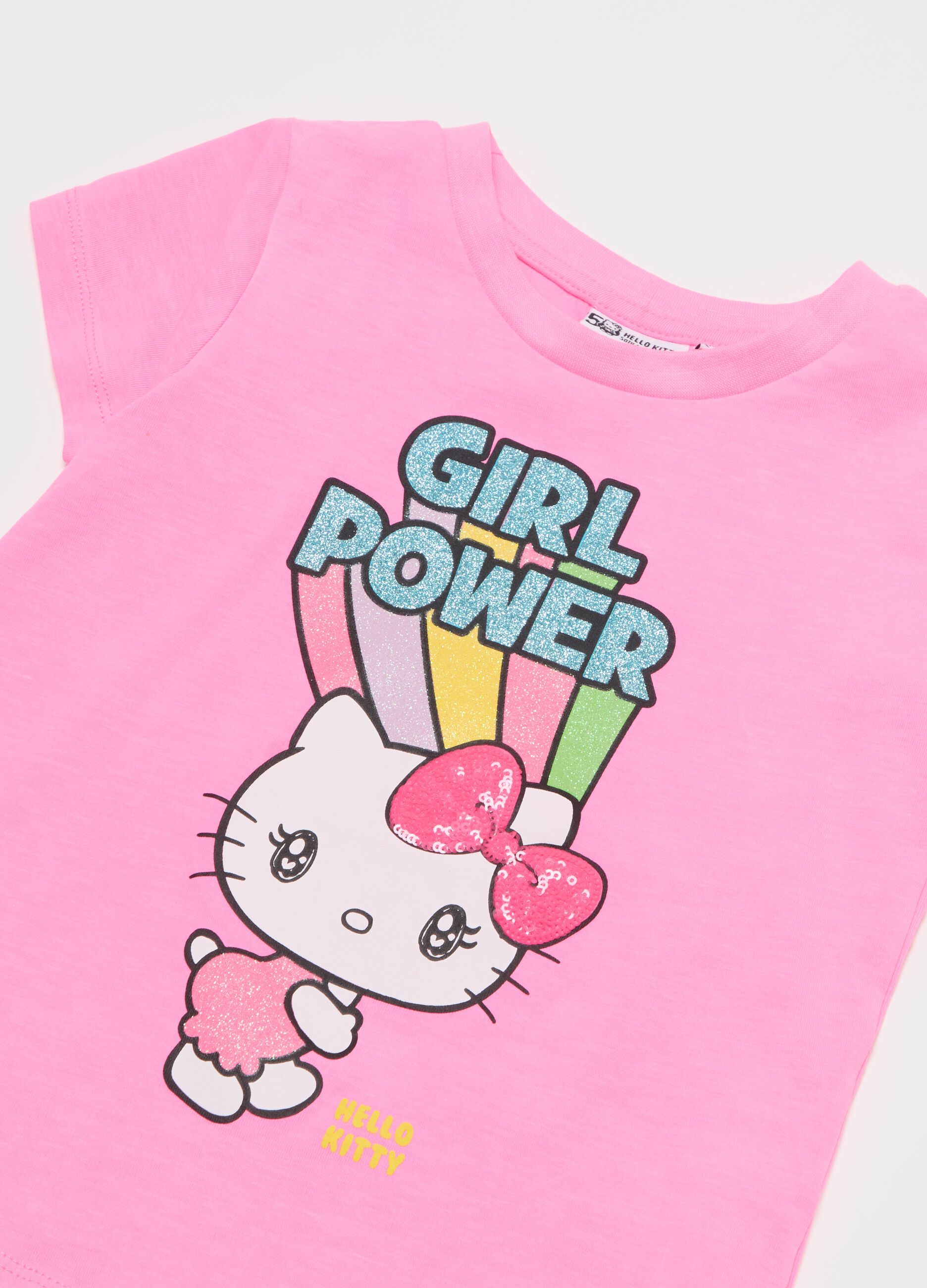 Camiseta con estampado de Hello Kitty y lentejuelas