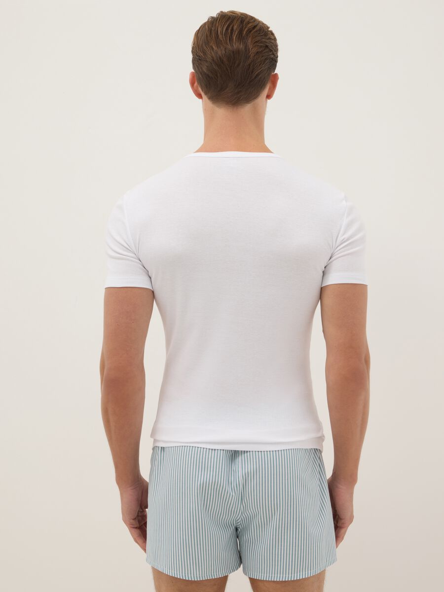 Bipack T-shirt bianca in puro  cotone scollo profondo a V _2