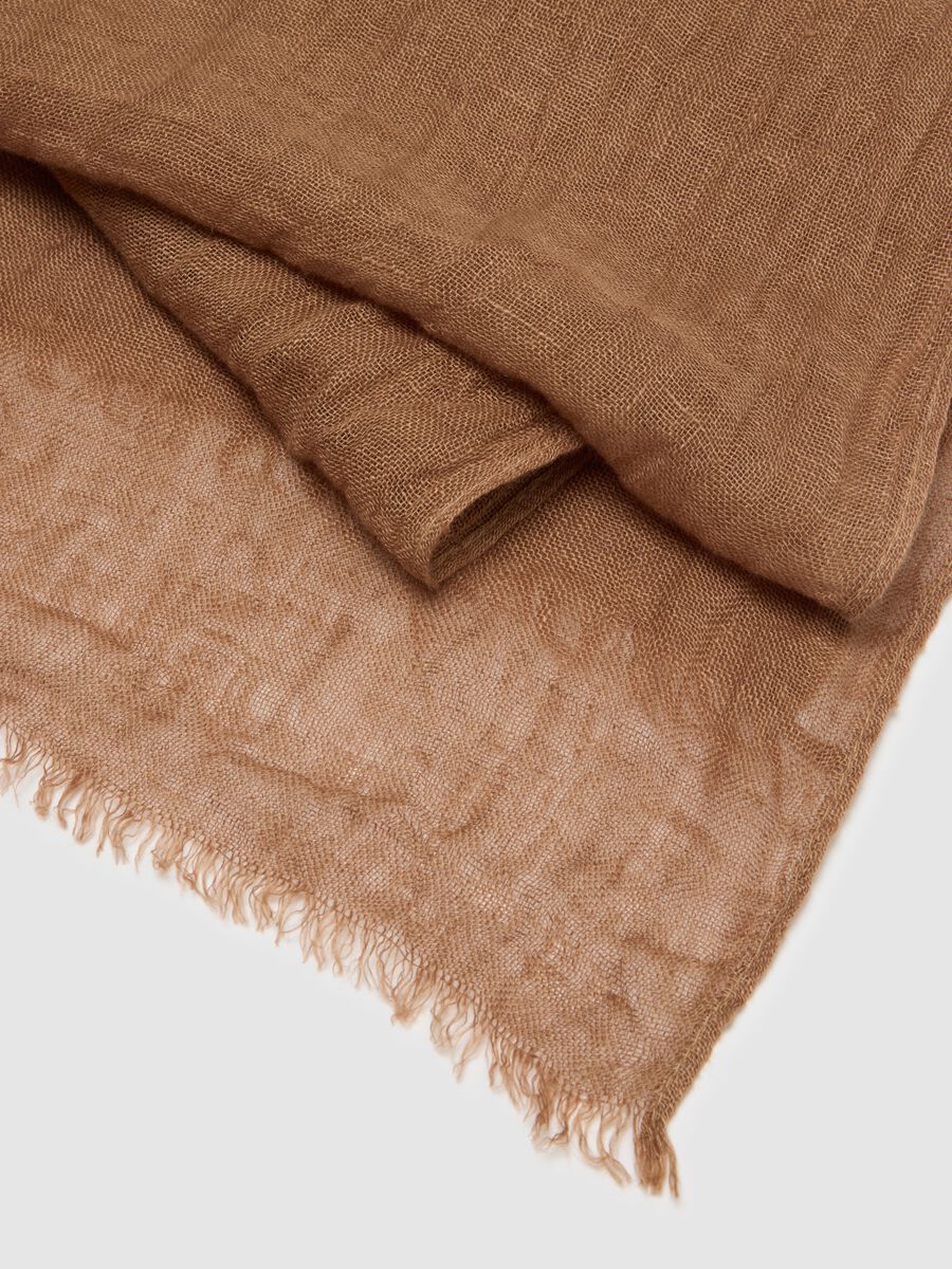 Brauner Schal aus reinem Leinen_2
