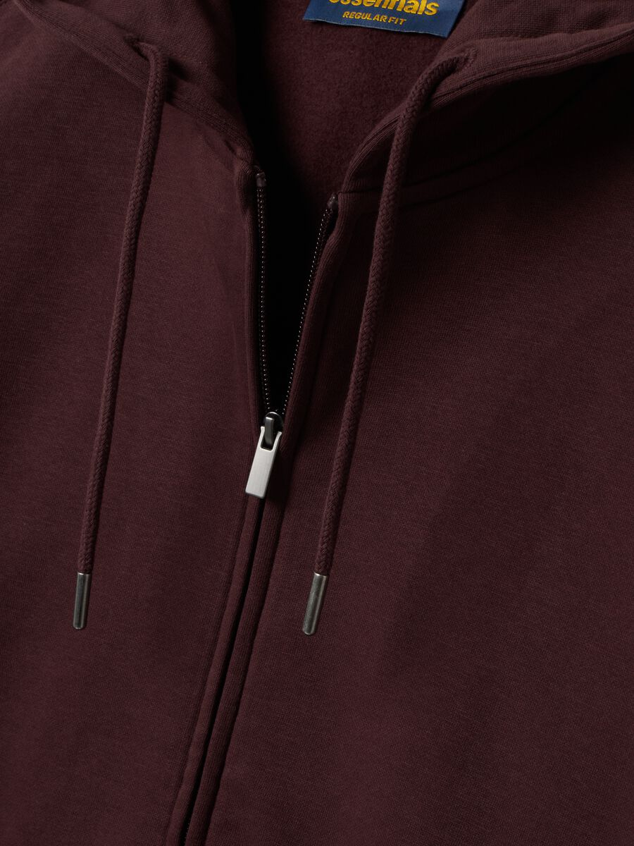 Brown cotton-blend hoodie sweatshirt with crew neck_1