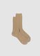 Beige lange Socken aus elastischer Viskose_0