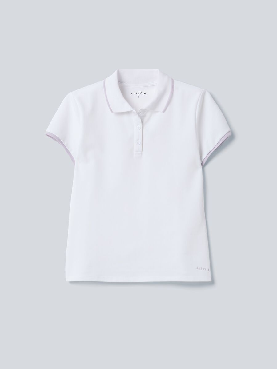 Weisses ALTAVIA COURT Sport-Poloshirt aus Stretch-Baumwolle_4