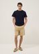 Beige pure cotton Bermuda shorts_0