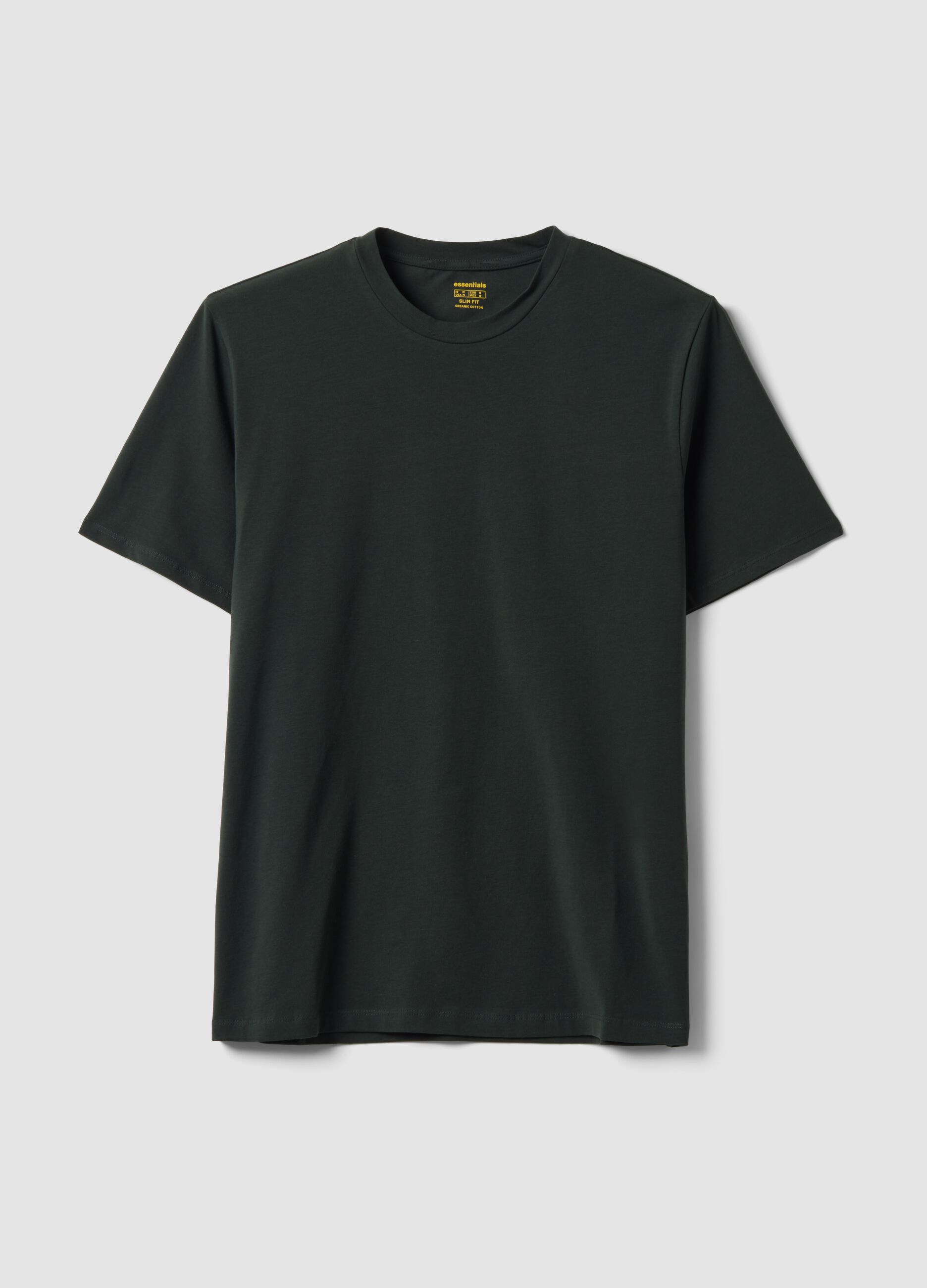 Green organic cotton slim-fit short-sleeve T-shirt