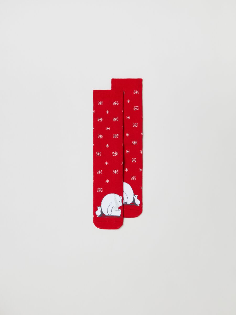 Slipper socks with lurex and polar bear_0
