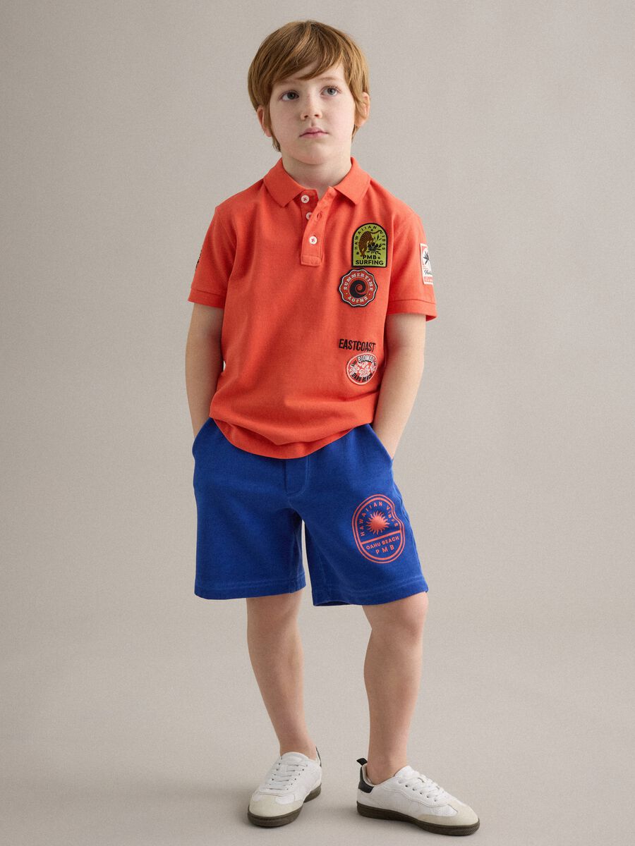 Boys&rsquo; blue 100% cotton cargo shorts &ndash; baggy fit_0