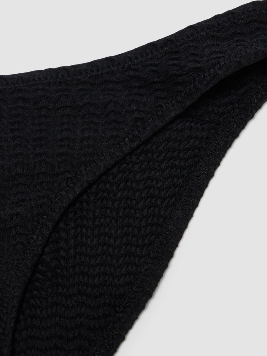 Black textured stretch-fabric bikini_3