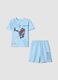Boys' light blue short pyjamas in pure cotton with Spiderman_0