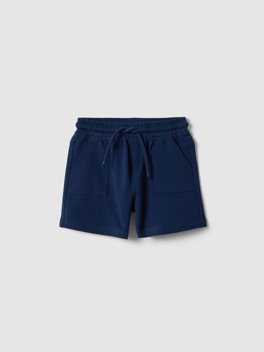 Regul&auml;re blaue Shorts aus reiner Baumwolle f&uuml;r Jungen_0