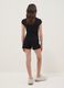 Girls&rsquo; black stretch cotton denim shorts, slim fit_1
