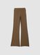 Brown flared viscose stretch jersey leggings_0