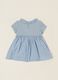 Baby Girl Light Blue Romper with Decorative Collar in Stretch Cotton_2