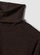 T-shirt marrone in modal e lana elasticizzata con colletto rialzato regular fit_1