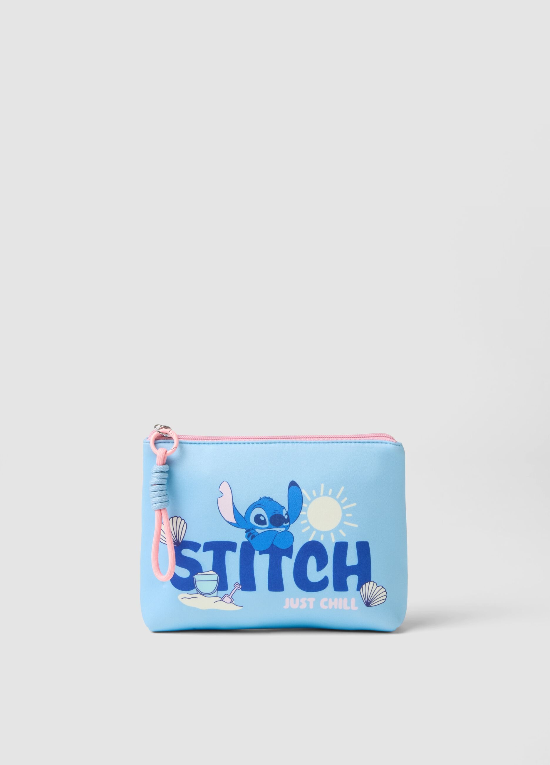 Blue beauty case with Stitch print