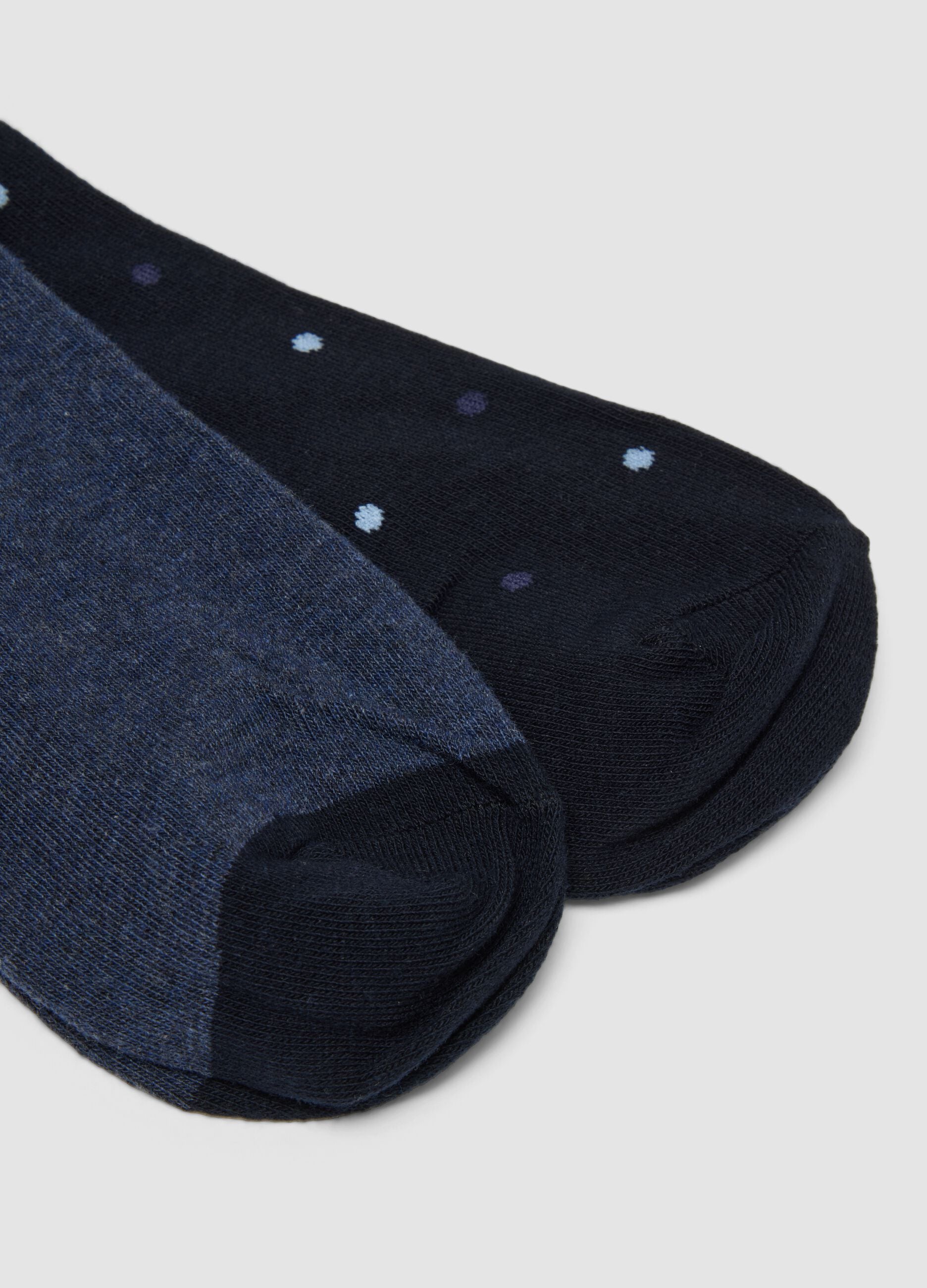 3-pack of long blue socks in stretch organic cotton