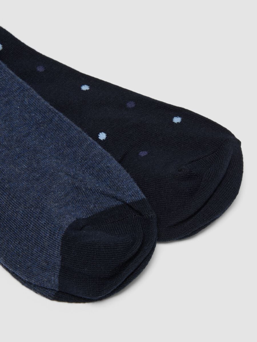 3er-Pack lange blaue Socken aus elastischer Bio-Baumwolle_2