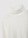 White Regular Fit Turtleneck Sweater with Embroidery_5