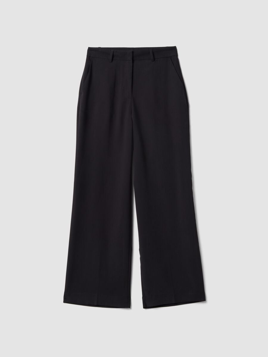 Black viscose-blend straight-leg trousers_4