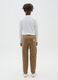Boys' brown stretch cotton relaxed fit trousers_1