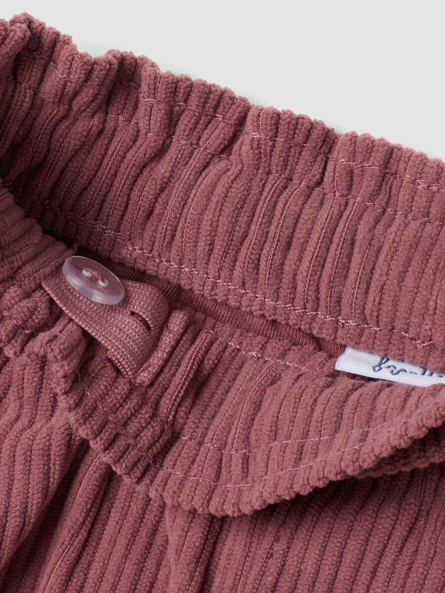 Pink corduroy trousers with elasticated waistband_3