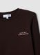 Brown pure cotton T-shirt with chest lettering_1